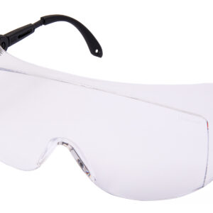 Clear safety goggles with black adjustable arms from American Protective Products.