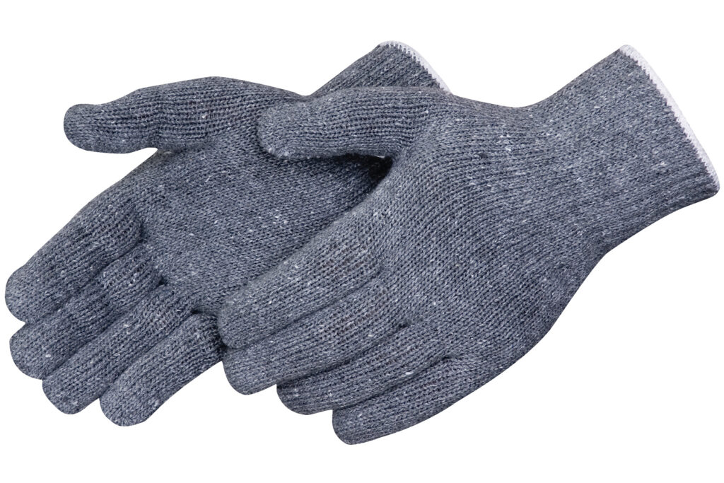 Gray knit protective gloves from American Protective Products.