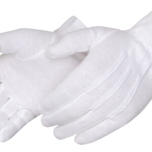 White cotton gloves from American Protective Products.