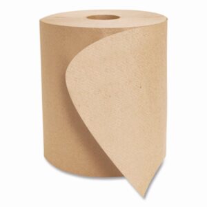 Roll of brown paper towels.
