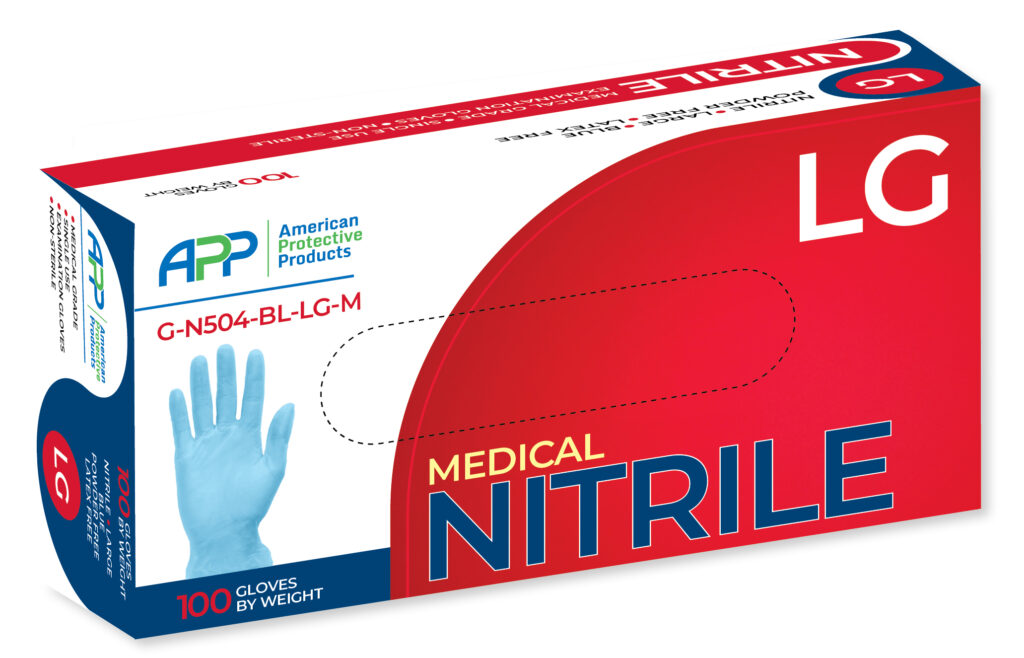 American Protective Products Powder Free Blue Nitrile 5.0 MIL Exam Glove - Image 4