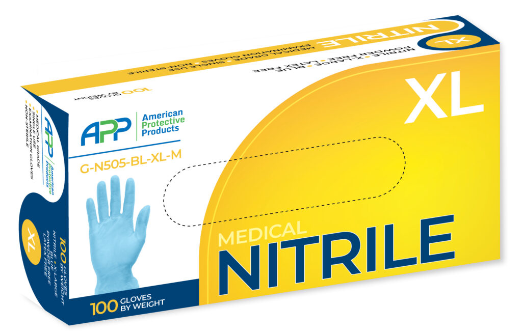 American Protective Products Powder Free Blue Nitrile 5.0 MIL Exam Glove - Image 5