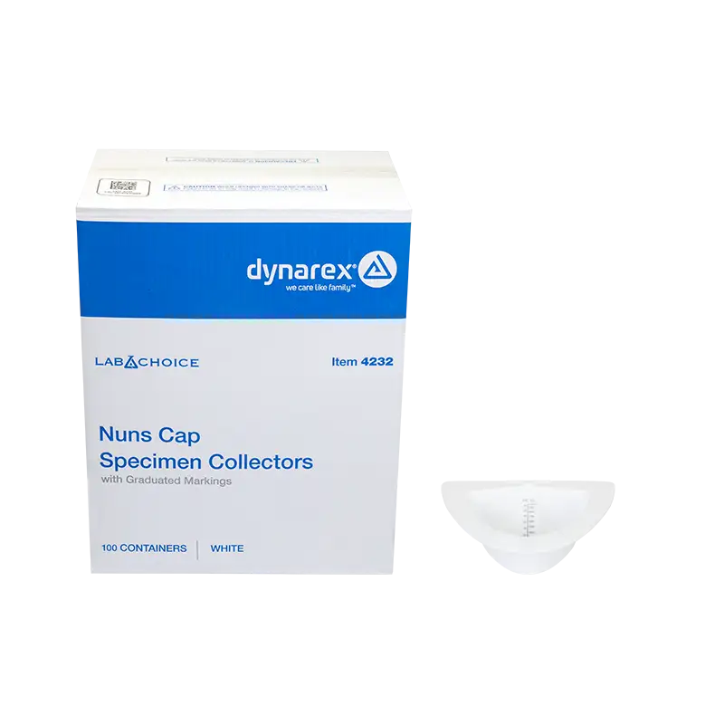 Nuns Cap Specimen Collection Container, White, 100/cs